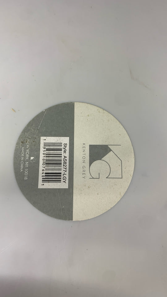 GREY PLASTIC STORAGE BIN W/HANDLES.