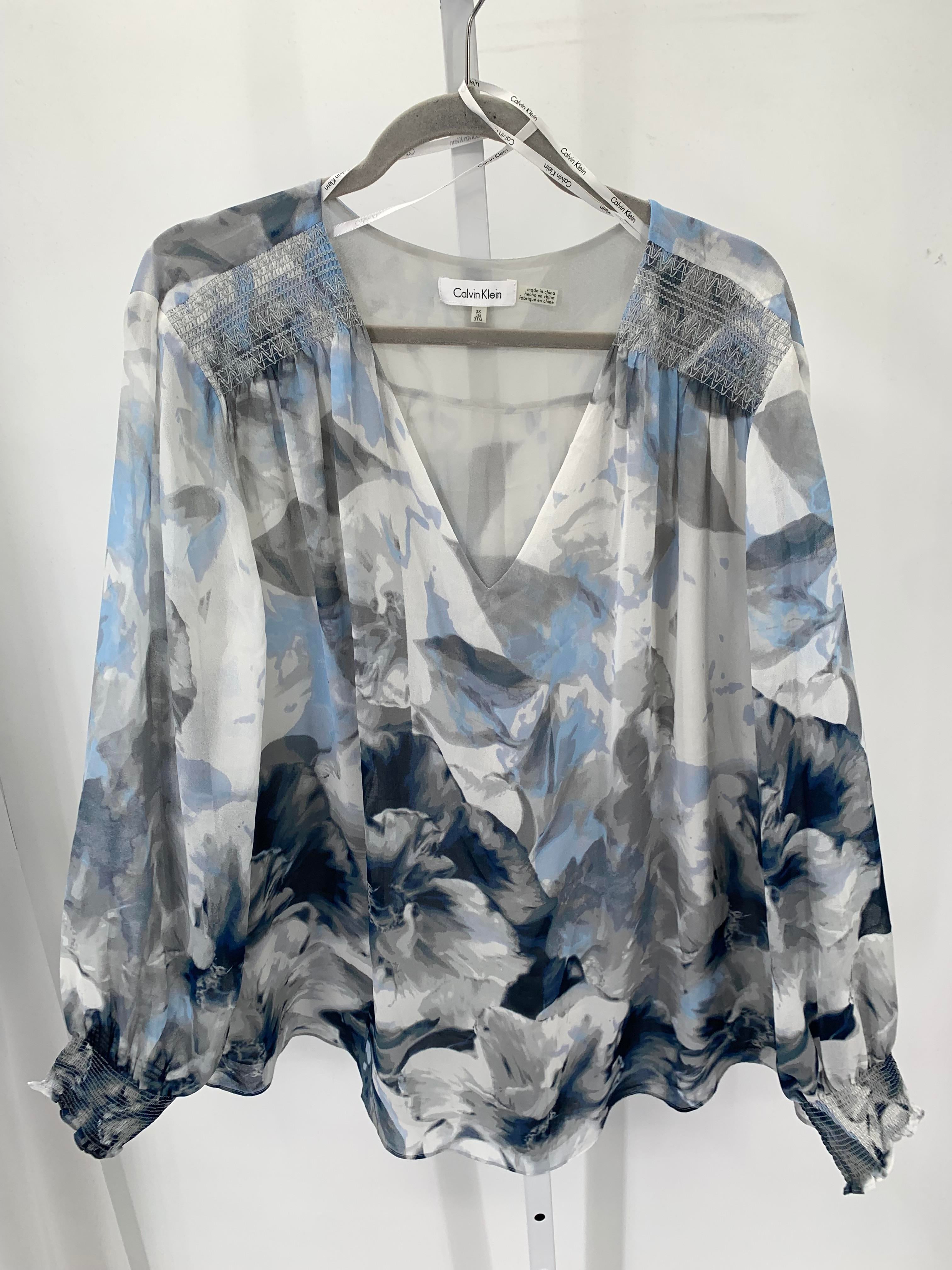 Calvin Klein Size 3X Womens Long Sleeve Shirt