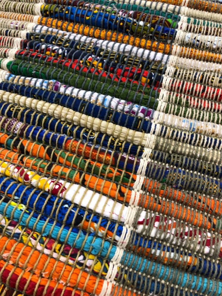 COLORFUL WOVEN RUNNER RUG.