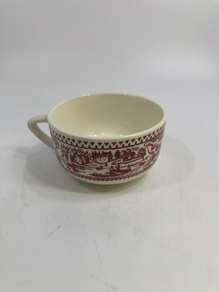 4 VTG MEMORY LANE RED/WHITE CUPS.