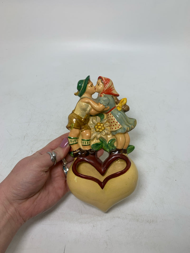 VTG COUPLE KISSING WALL PLANTER.