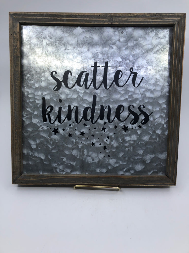 SCATTER KINDNESS WOOD AND METAL WALL HANGING.