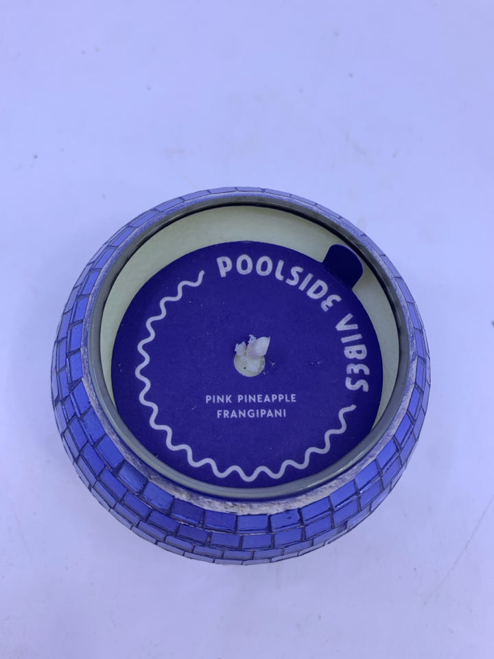 NEW BLUE PINK PINEAPPLE MOSAIC CANDLE.