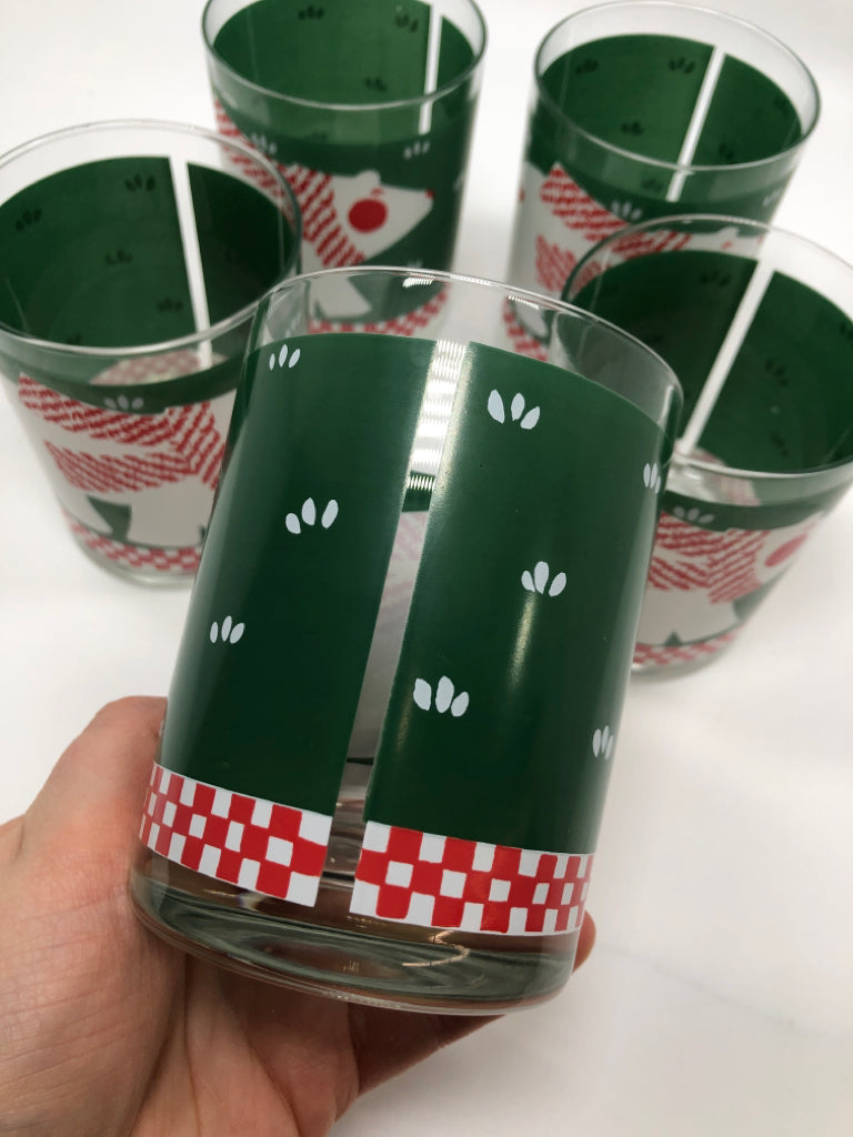 5 VTG MODERN POLAR BEAR GLASSES.