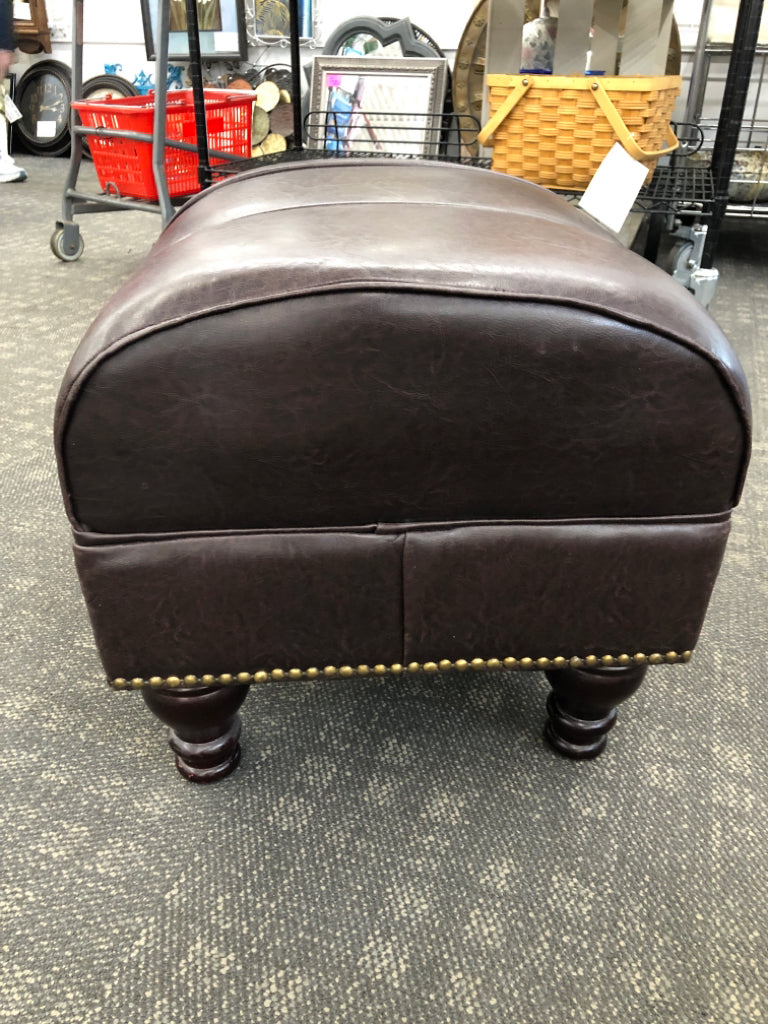 DRK BROWN FAUX LEATHER FOOT REST.
