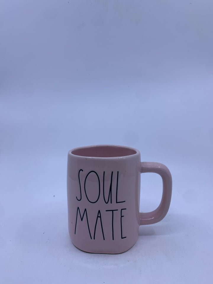 RAE DUNN PINK "SOUL MATE" MUG.