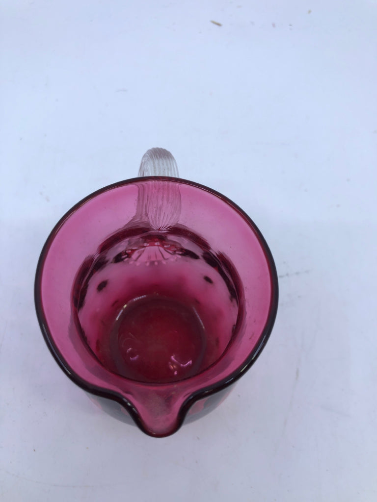 PILGRIM CRANBERRY GLASS PITCHER.