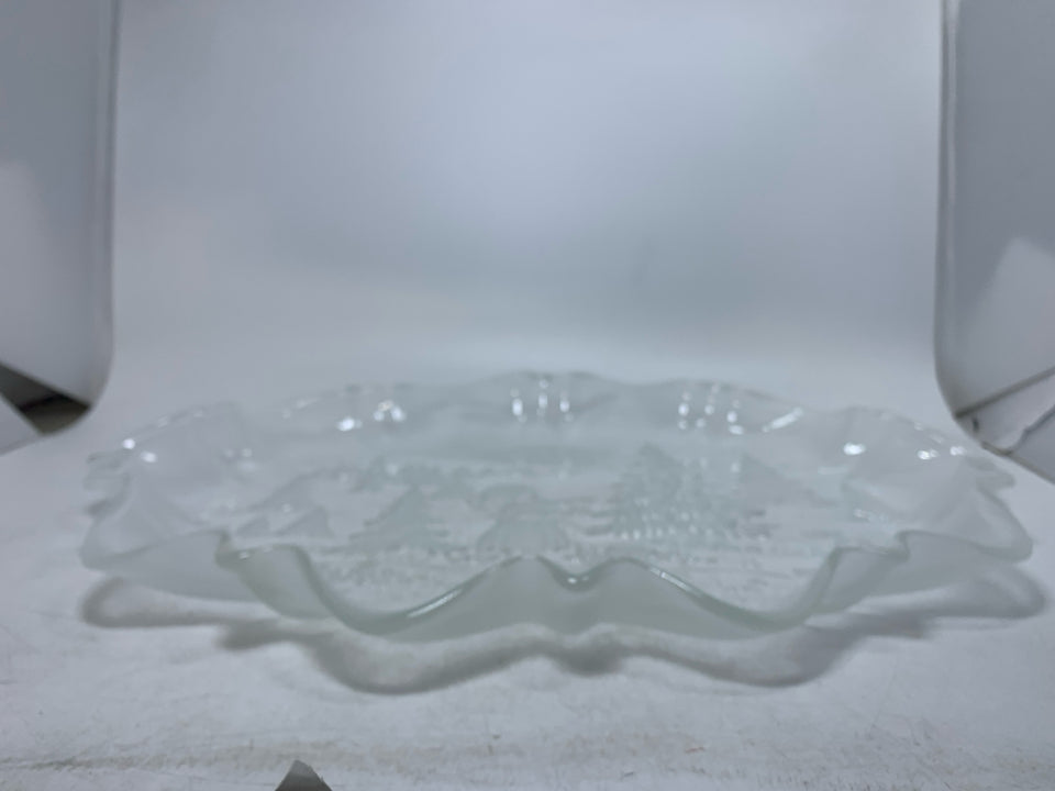 FROSTED MIKASA "CHRISTMAS STORY" PLATTER.