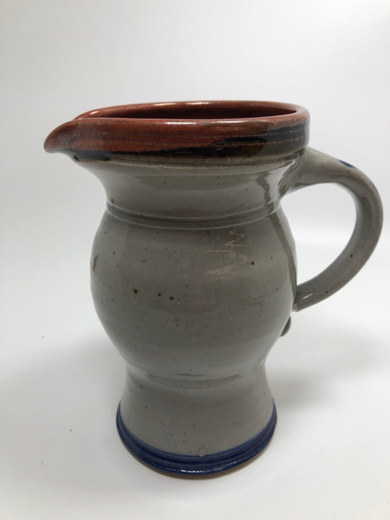 BOYLSTON STONEWARE SALT GLAZE PITCHER.