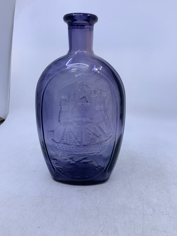 EMPTY PURPLE BOTTOM W/ EMBOSSED EAGLE.