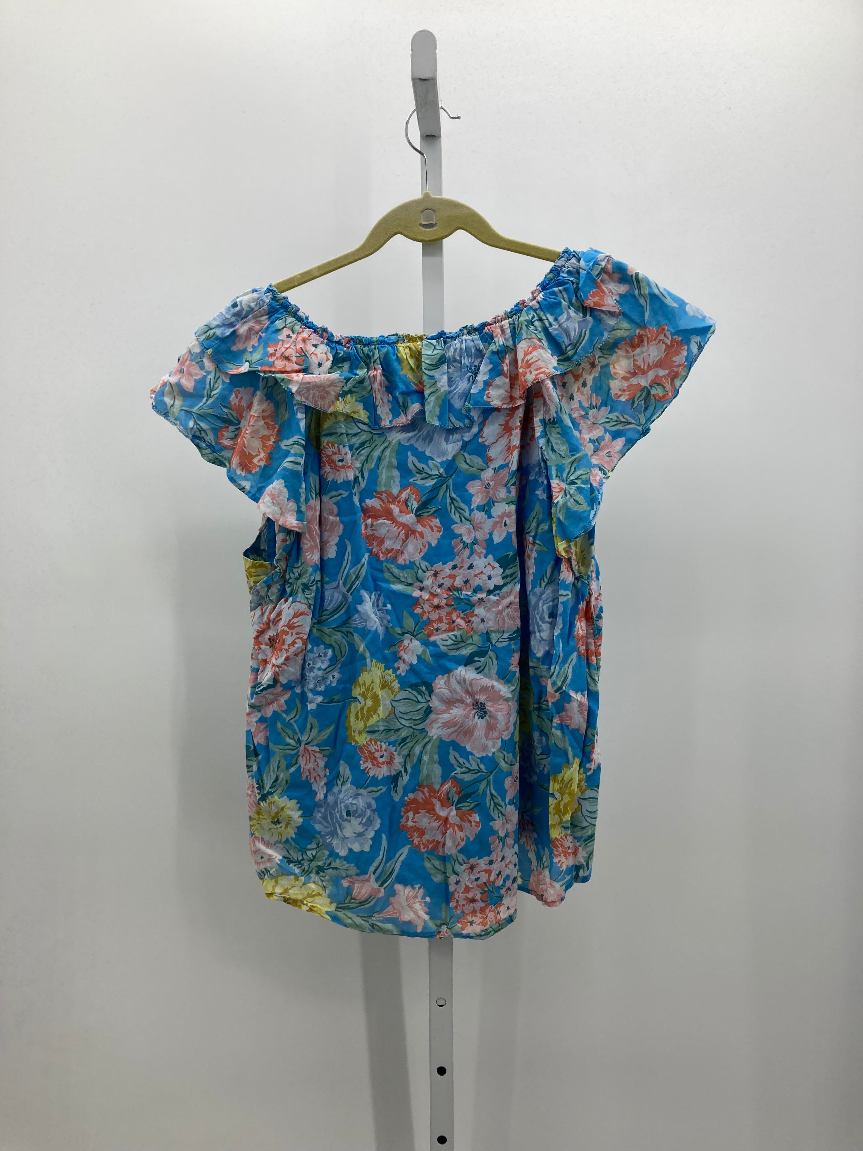 Loft Size Large Misses Short Sleeve Shirt