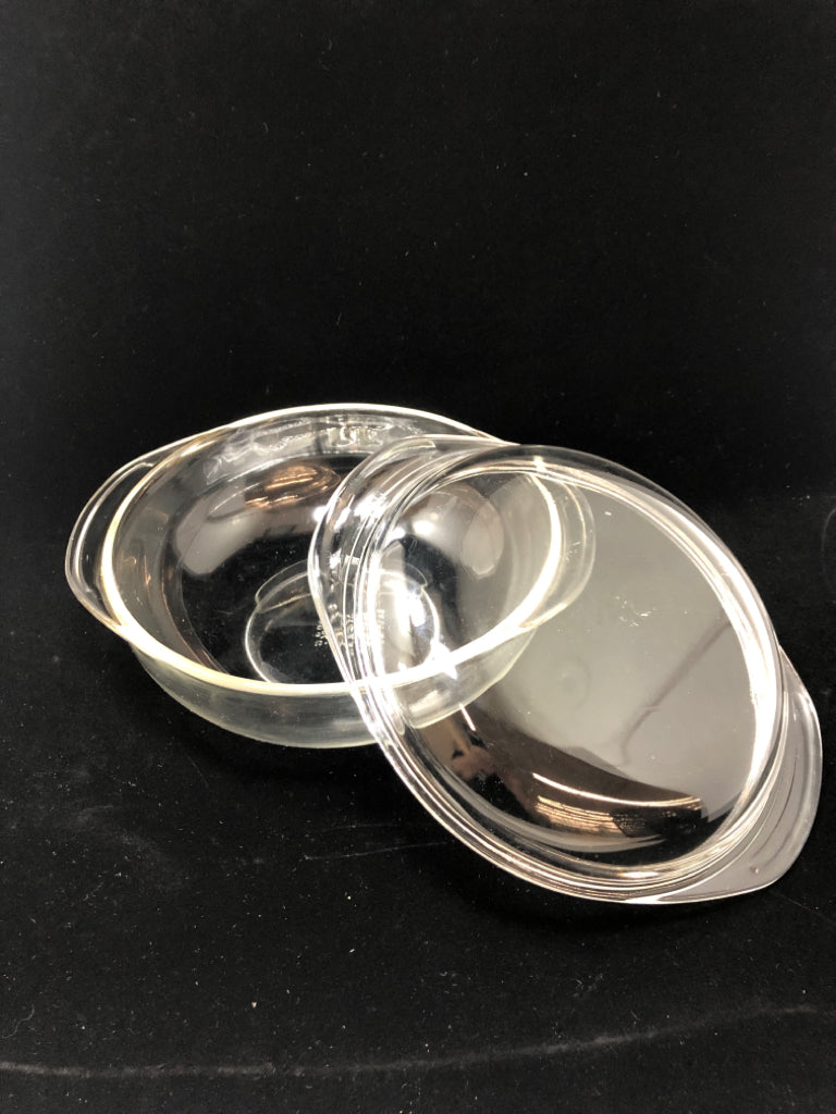 CLEAR PYREX BOWL W/LID.