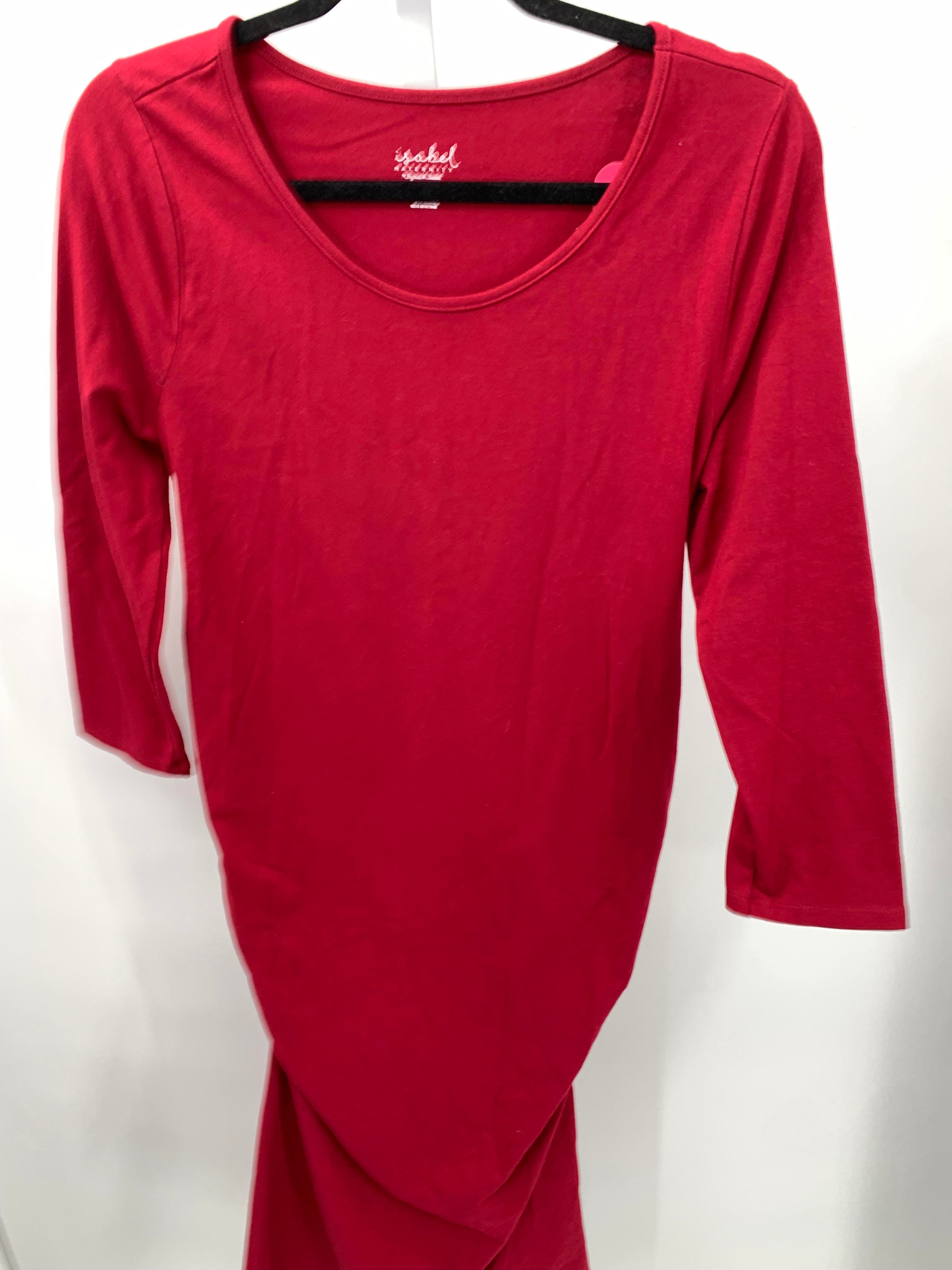 Isabel Red Size Medium Maternity Long Sleeve Dress