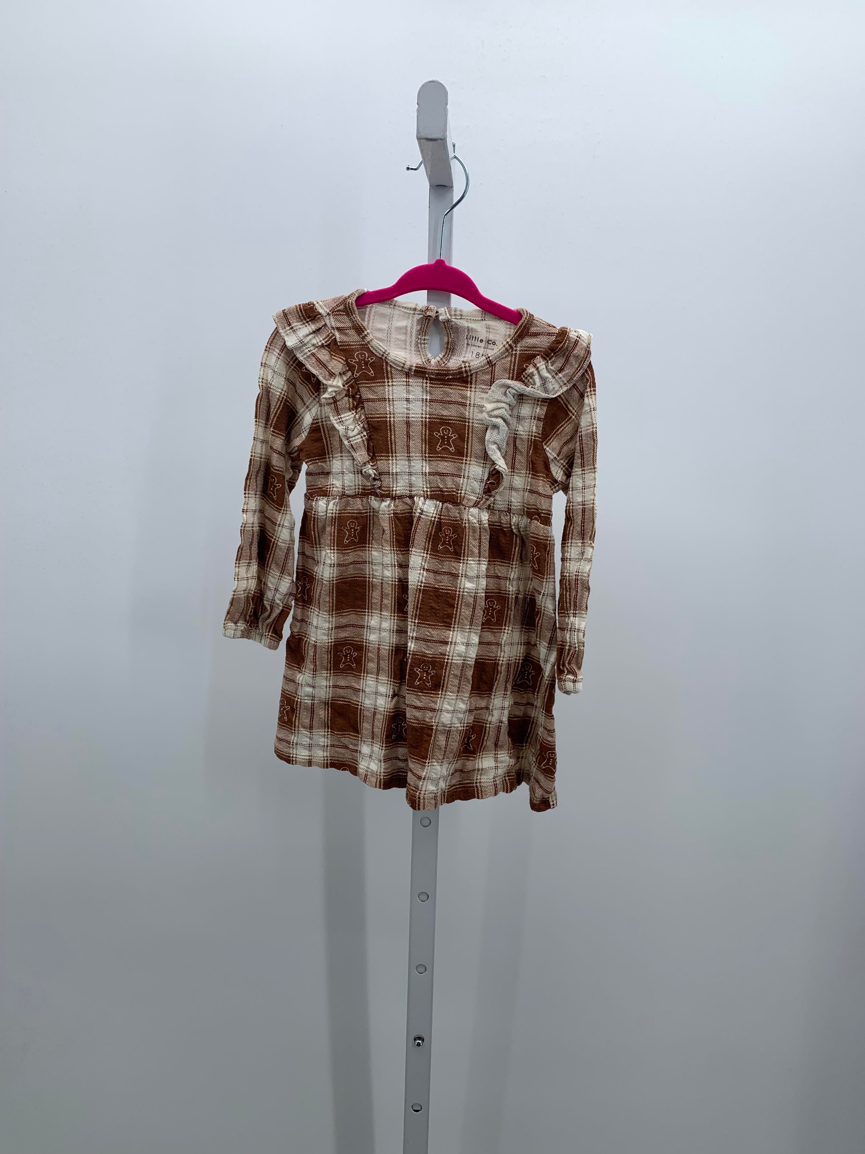 LONG SLV DRESS PLAID GINGERBREAD