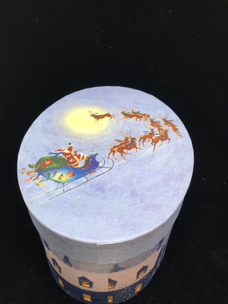 SNOWY NIGHT HOLIDAY STORAGE BOX.