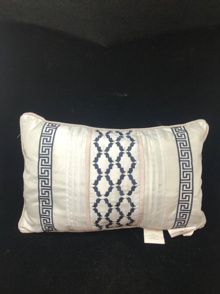 GREEK KEY STRIPED PILLOW.