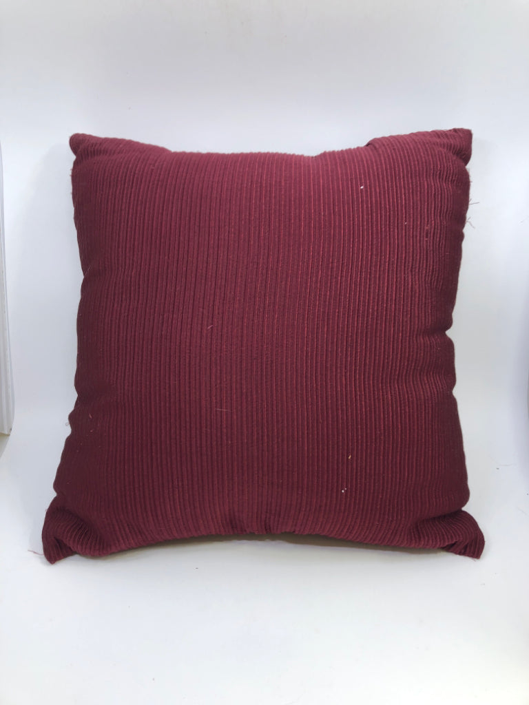MAROON STRIPED PILLOW.