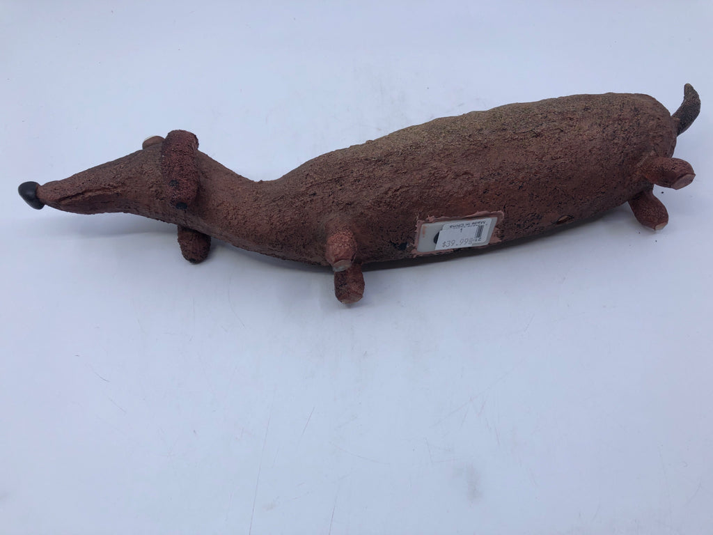BROWN WEINER DOG PLANTER.