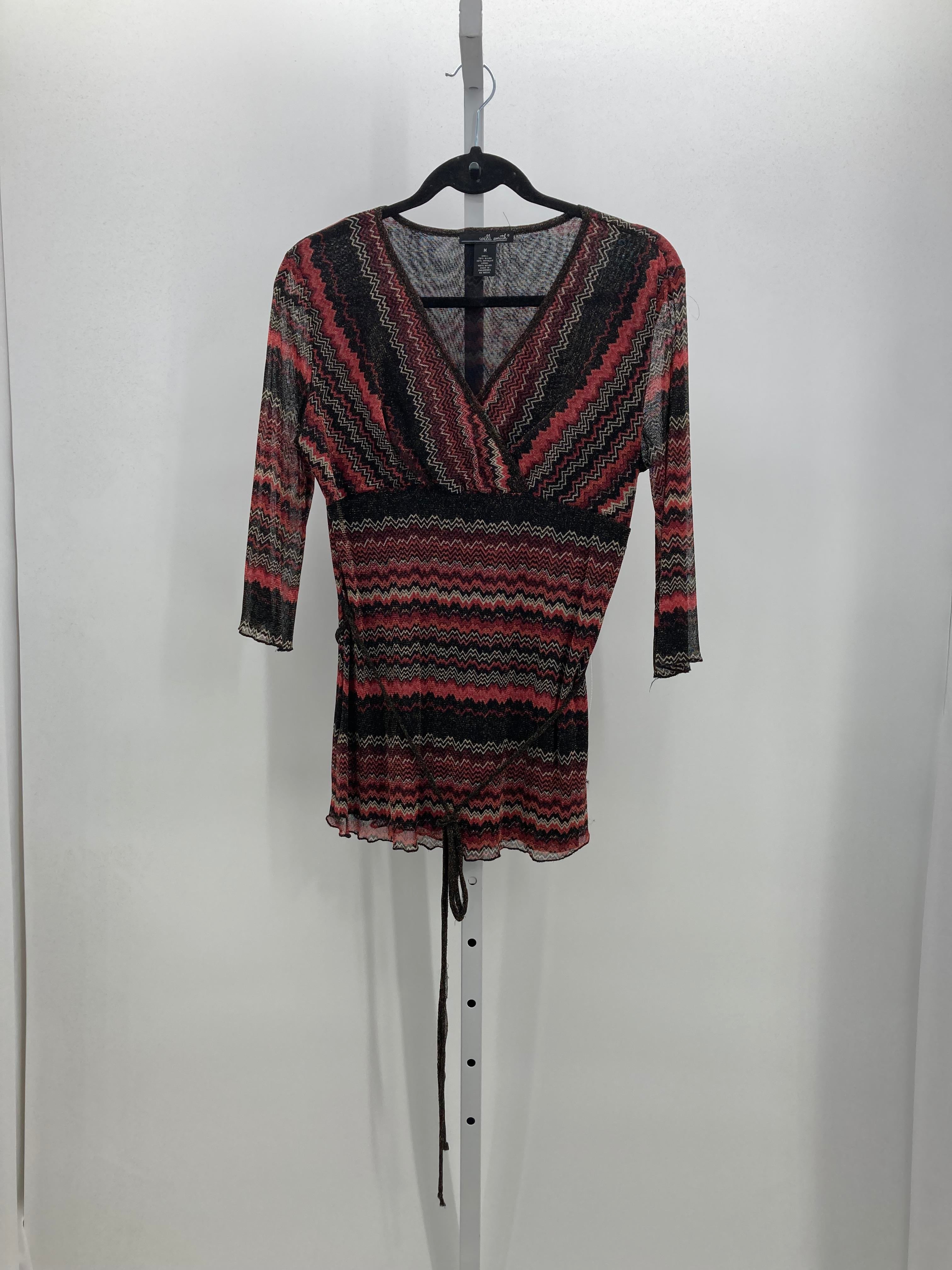 Willi Smith Size Medium Misses 3/4 Sleeve Shirt