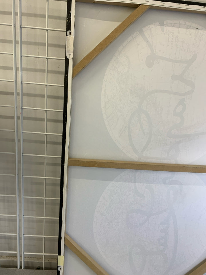 "WANDERLUST" WORLD WORLD MAP CANVAS ART.