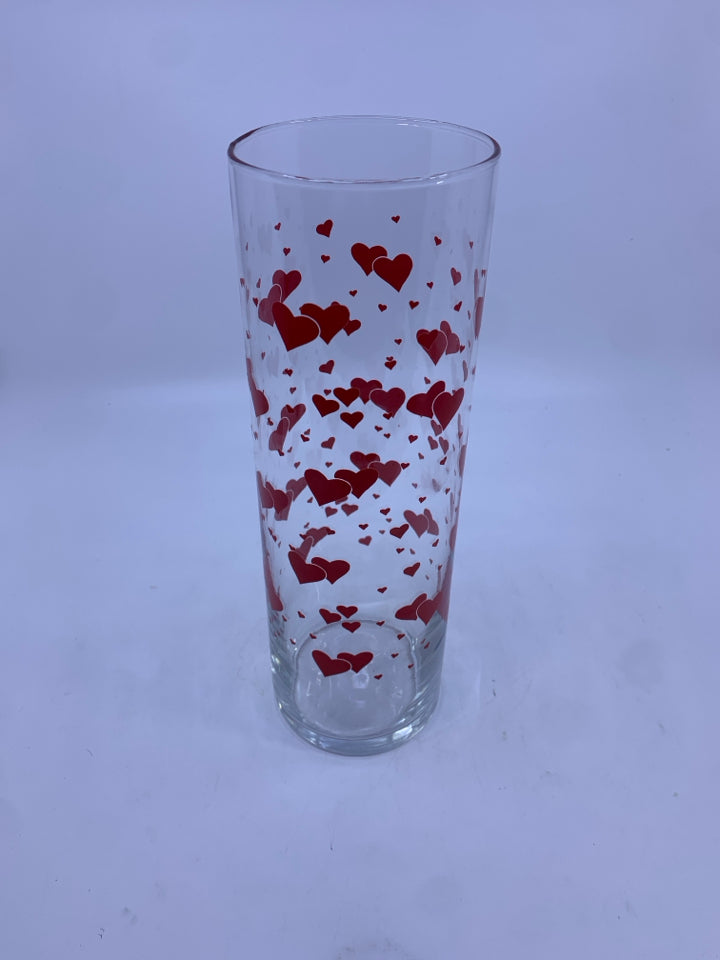 HEART CYLINDER VASE.