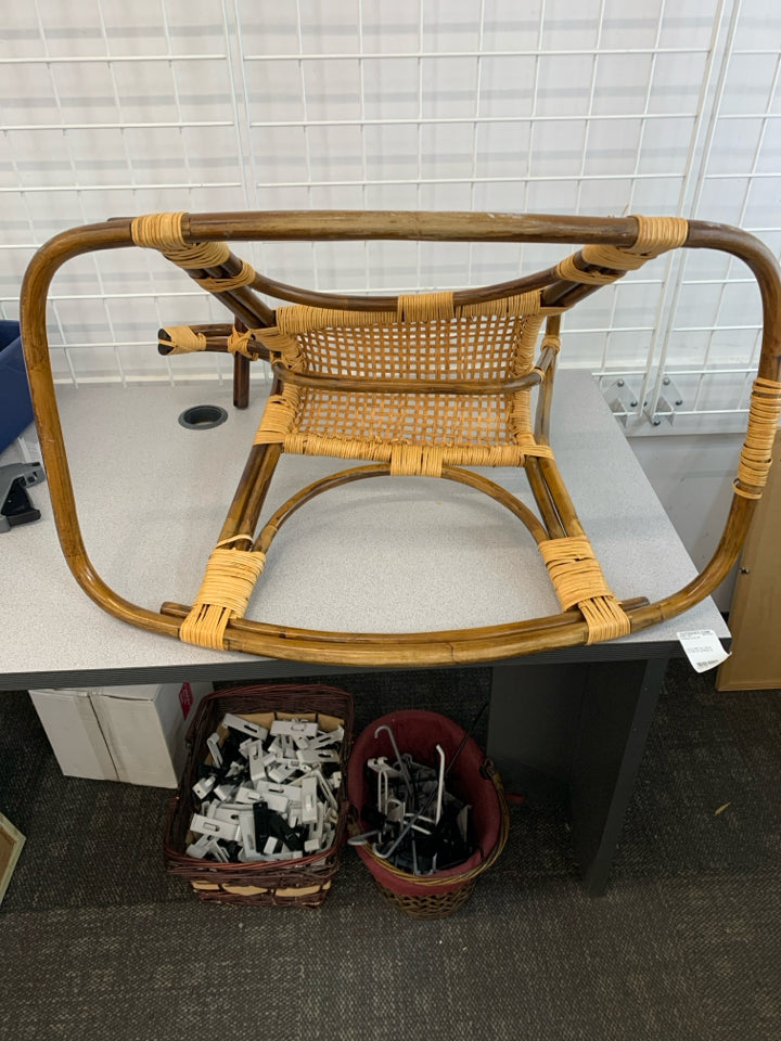 BAMBOO AND RATTAN CANE DECOR ROCKING HORSE.