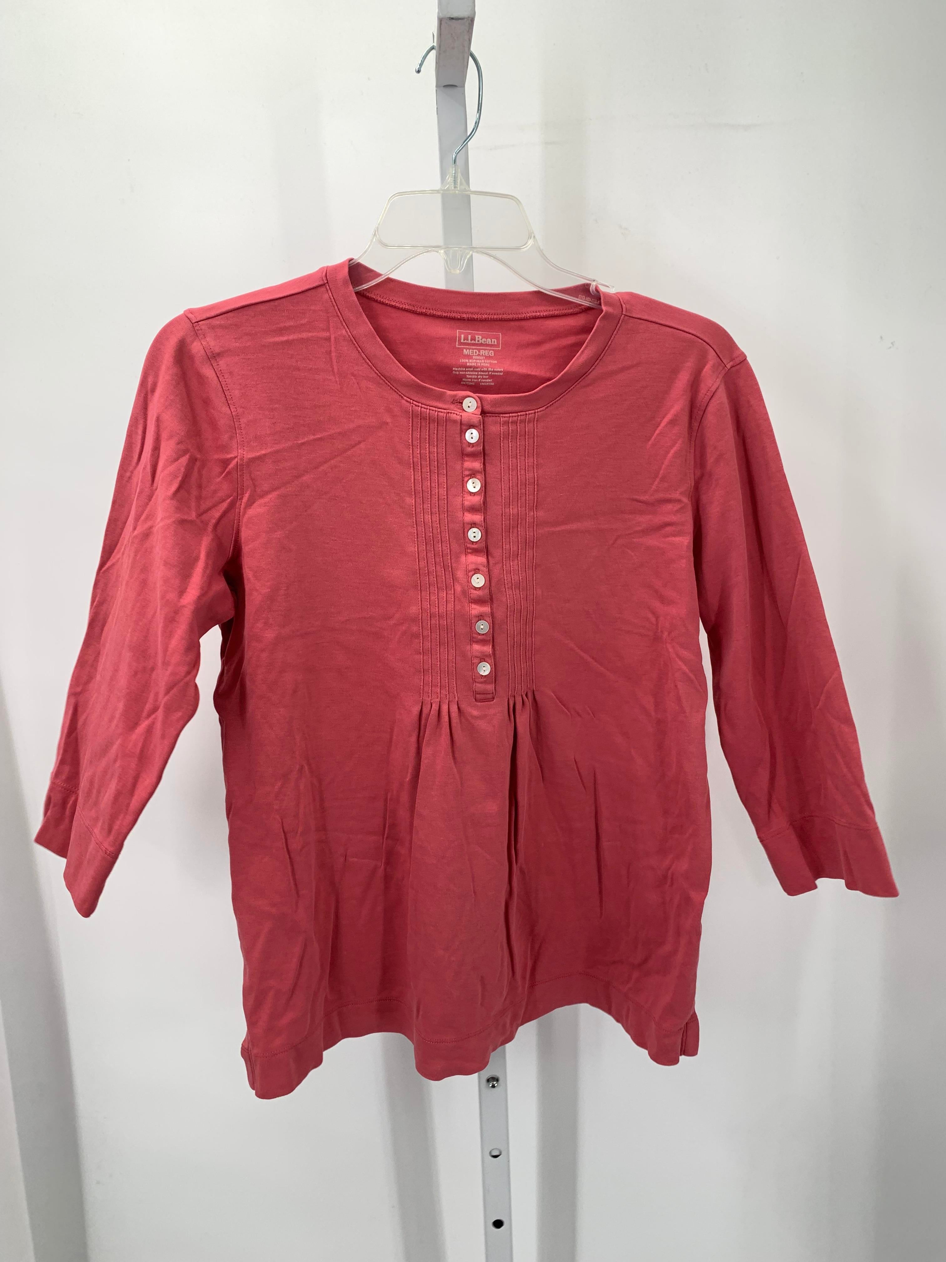 LL Bean Size Medium Misses 3/4 Sleeve Shirt