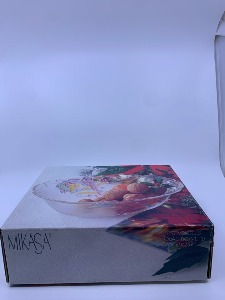 MIKASA FESTIVE BELLS OVAL BELL SERVING BOWL IN BOX