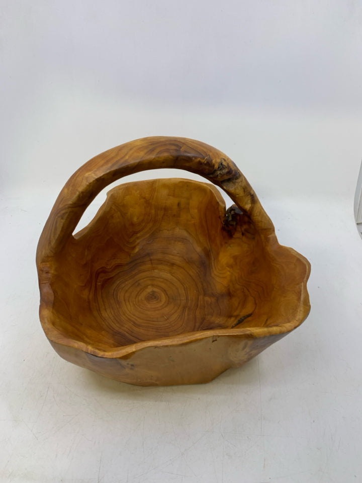 FAUX WOOD BASKET BOWL.