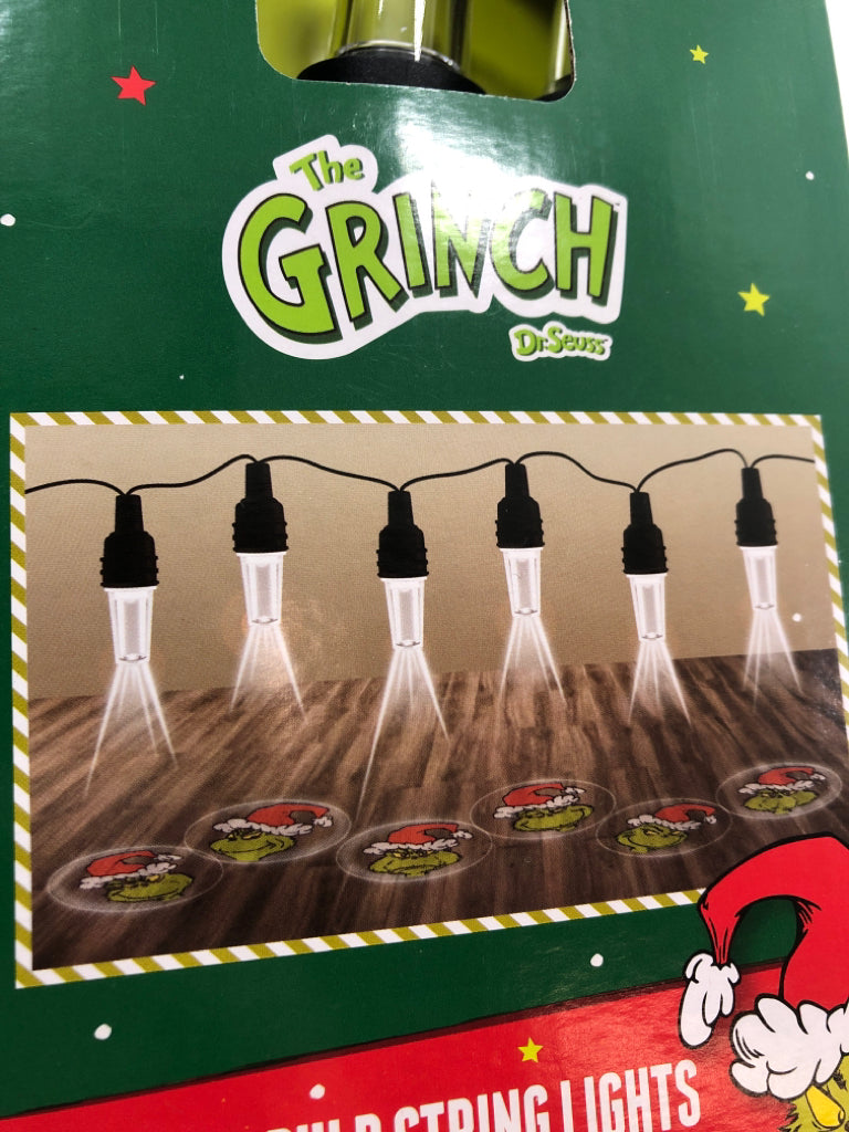 NIB GRINCH PROJECTOR BULB STRING LIGHTS.