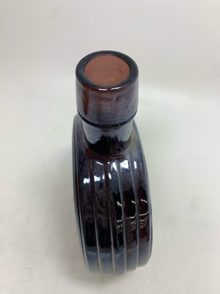 VTG EISENHOWER CARNIVAL GLASS EMPTY BOTTLE.