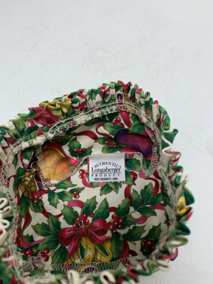 LONGABERGER LET IT SNOW 12 DAYS OF CHRISTMAS LINER IN BAG.