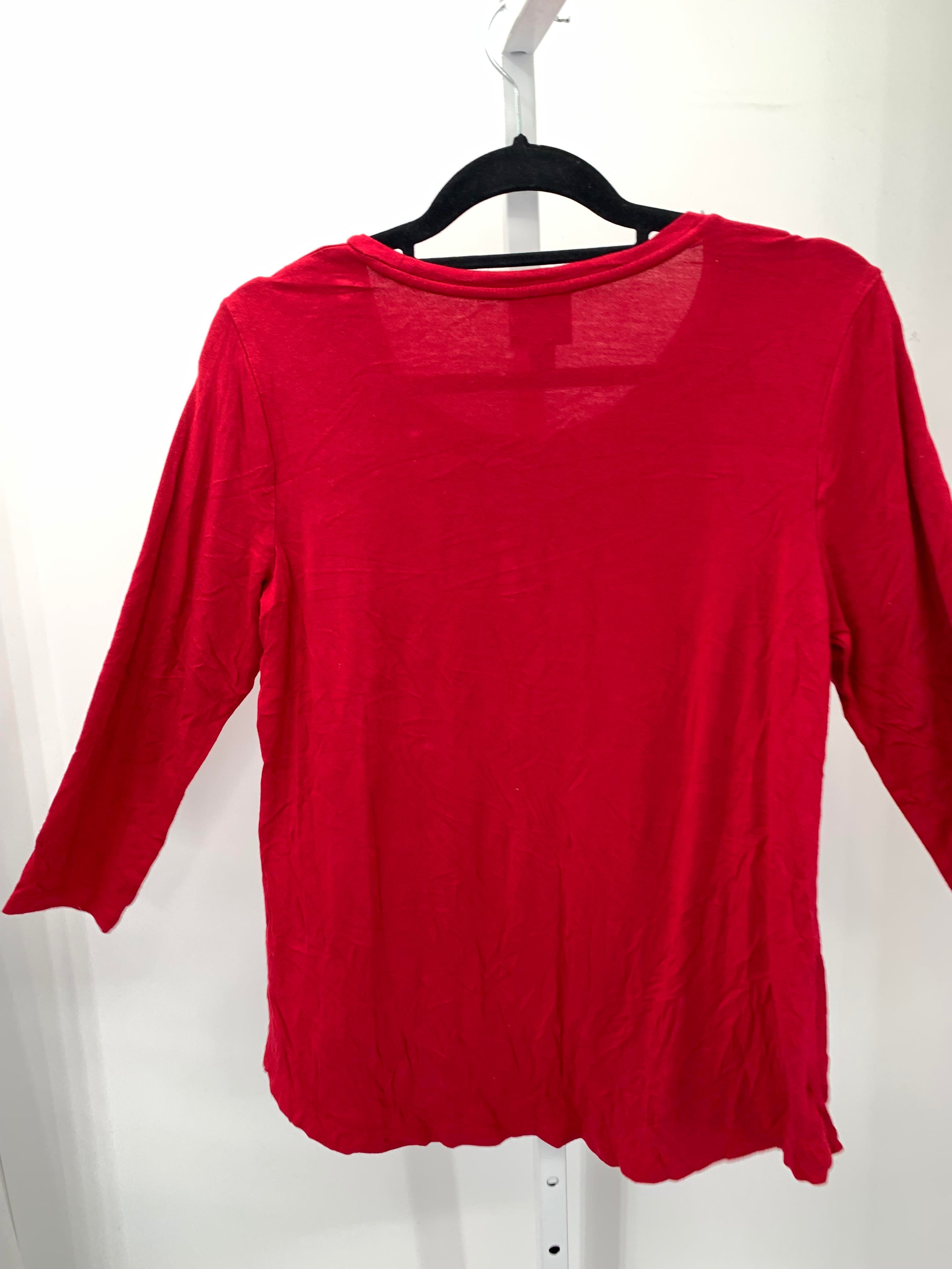 JM Collection Size Small Misses 3/4 Sleeve Shirt