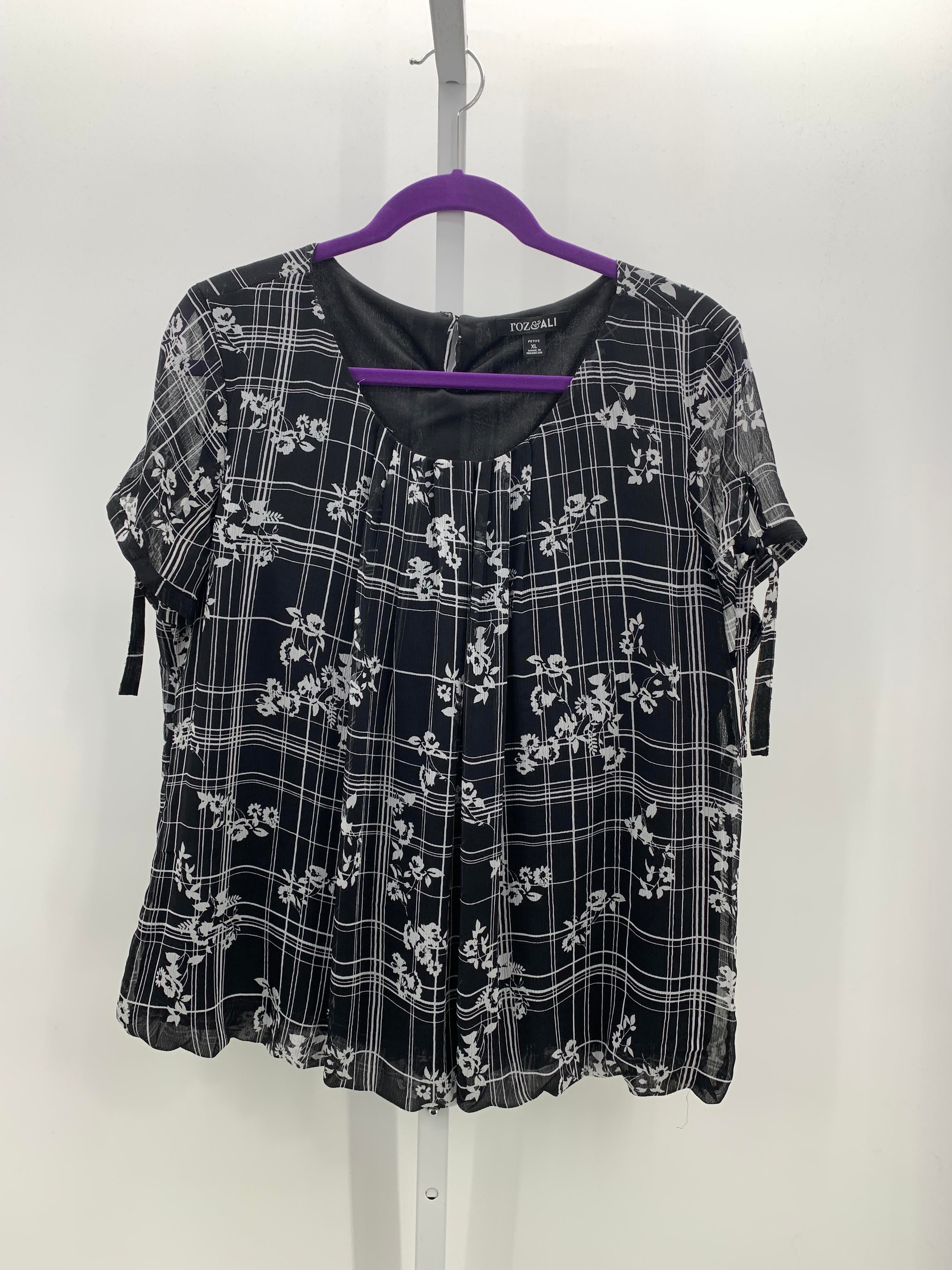 Roz & Ali Size X Large Petite Petite Short Sleeve Shirt