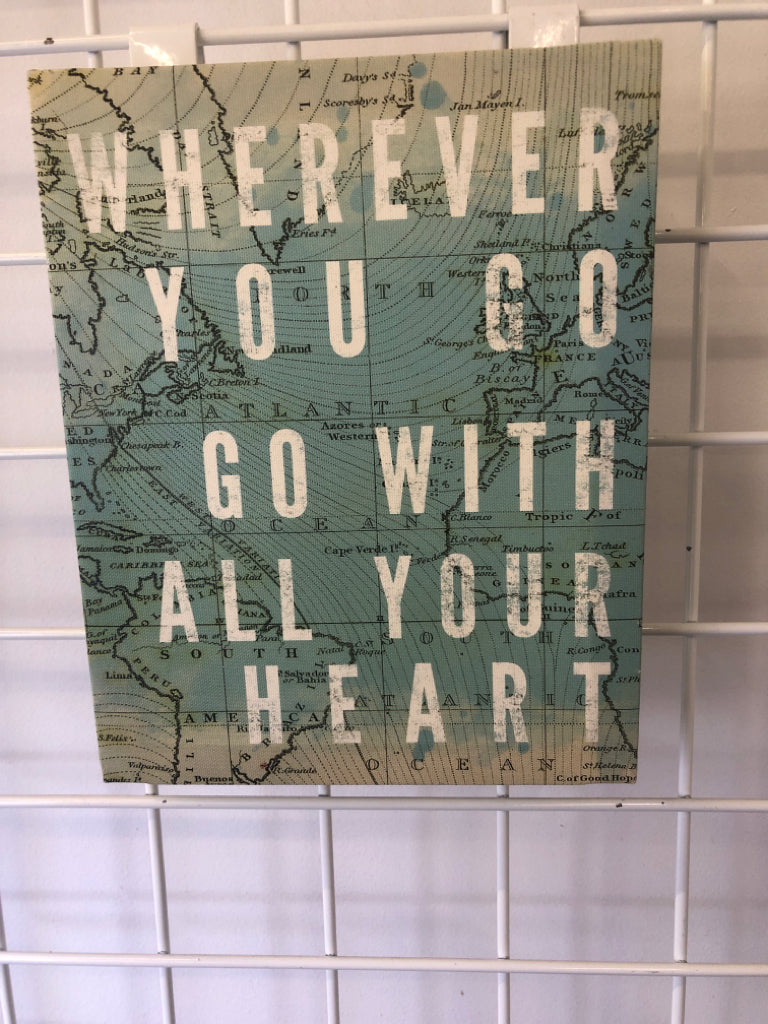 "WHEREVER YOU GO" MAP CANVAS WALL ART.