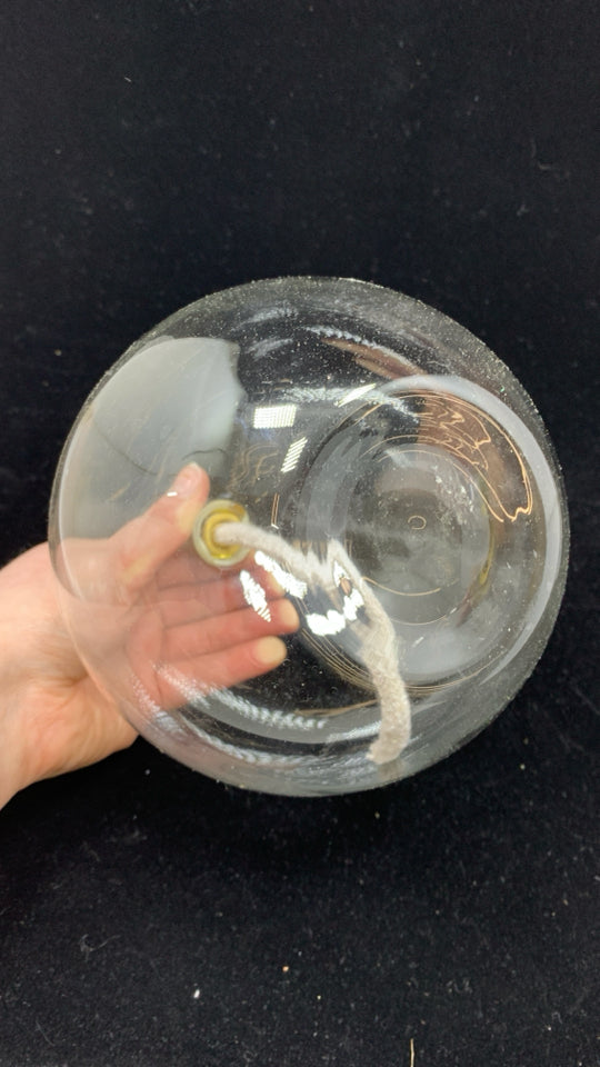 LARGE CLEAR GLASS OIL LANTERN BALL.