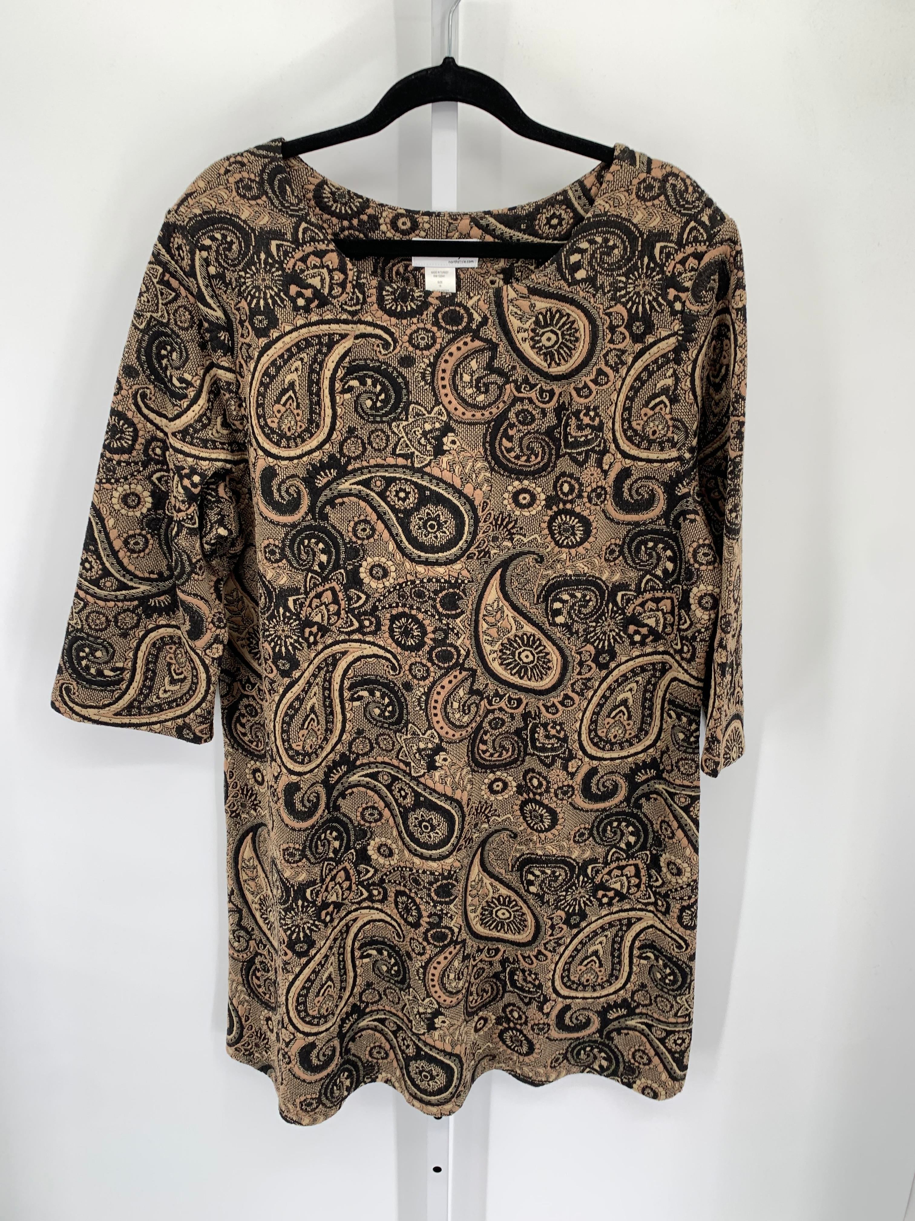 North Style Size 1X Womens Long Sleeve Dress