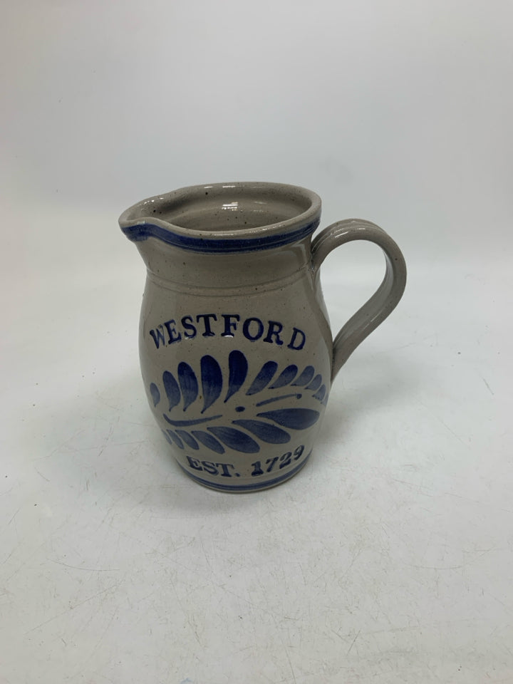 GREY/BLUE WESTFORD PITCHER SIGNED.