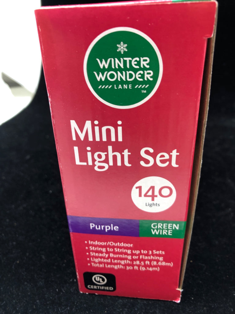 NIB PURPLE MINI LIGHT SET.
