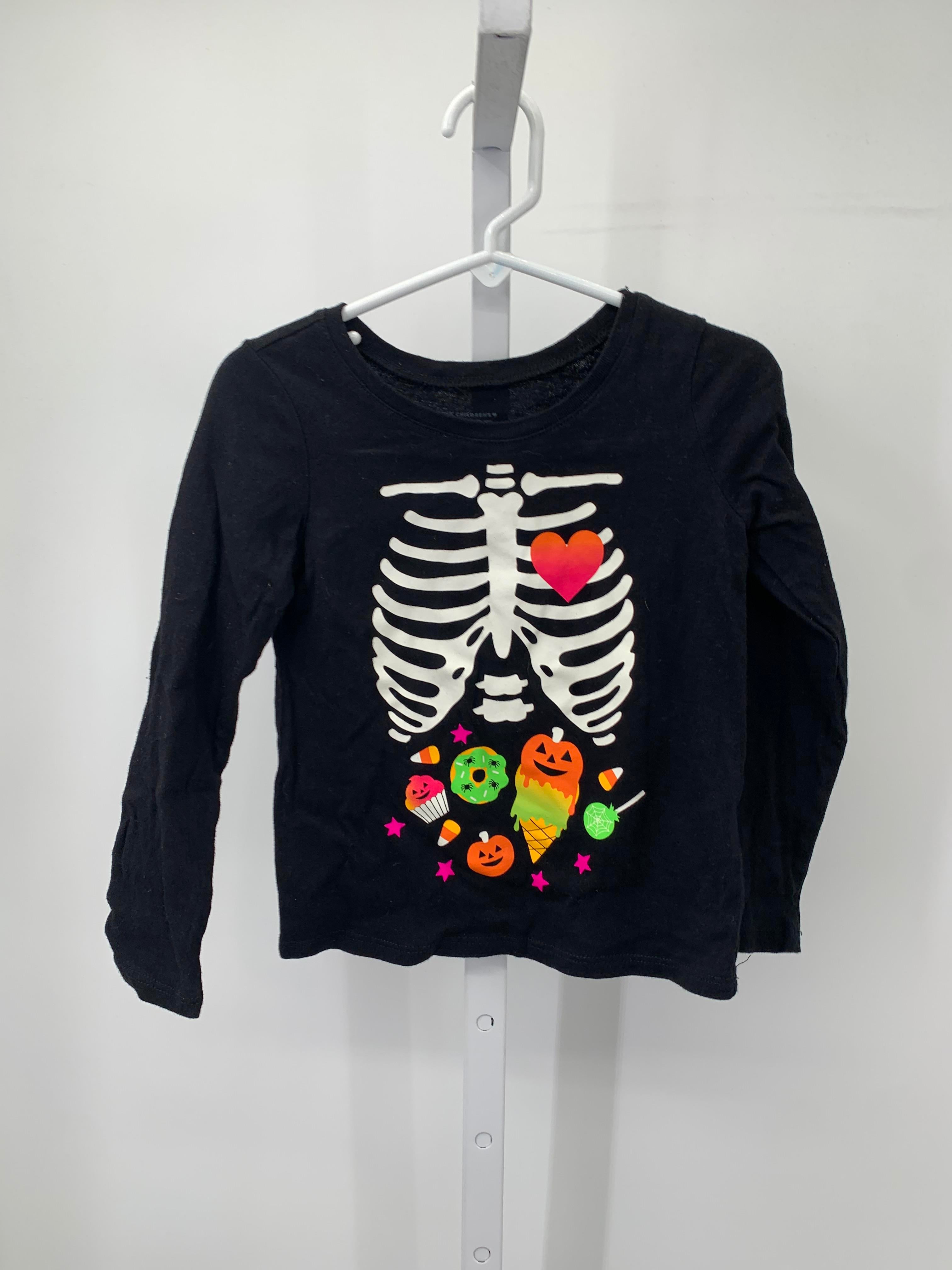 LONG SLV SHIRT CANDY SKELETON