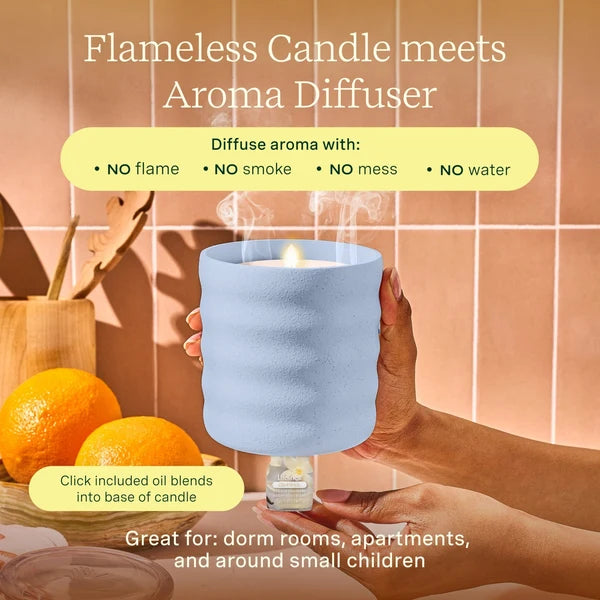 New Flameless Candle Diffuser - Bubble Periwinkle