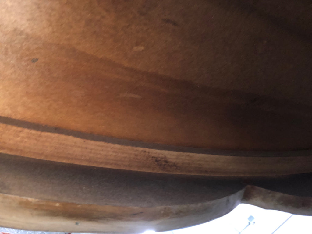 RUSTIC OFF WHITE 2 DRAWER CONSOLE TABLE W/ LOW SHELF.