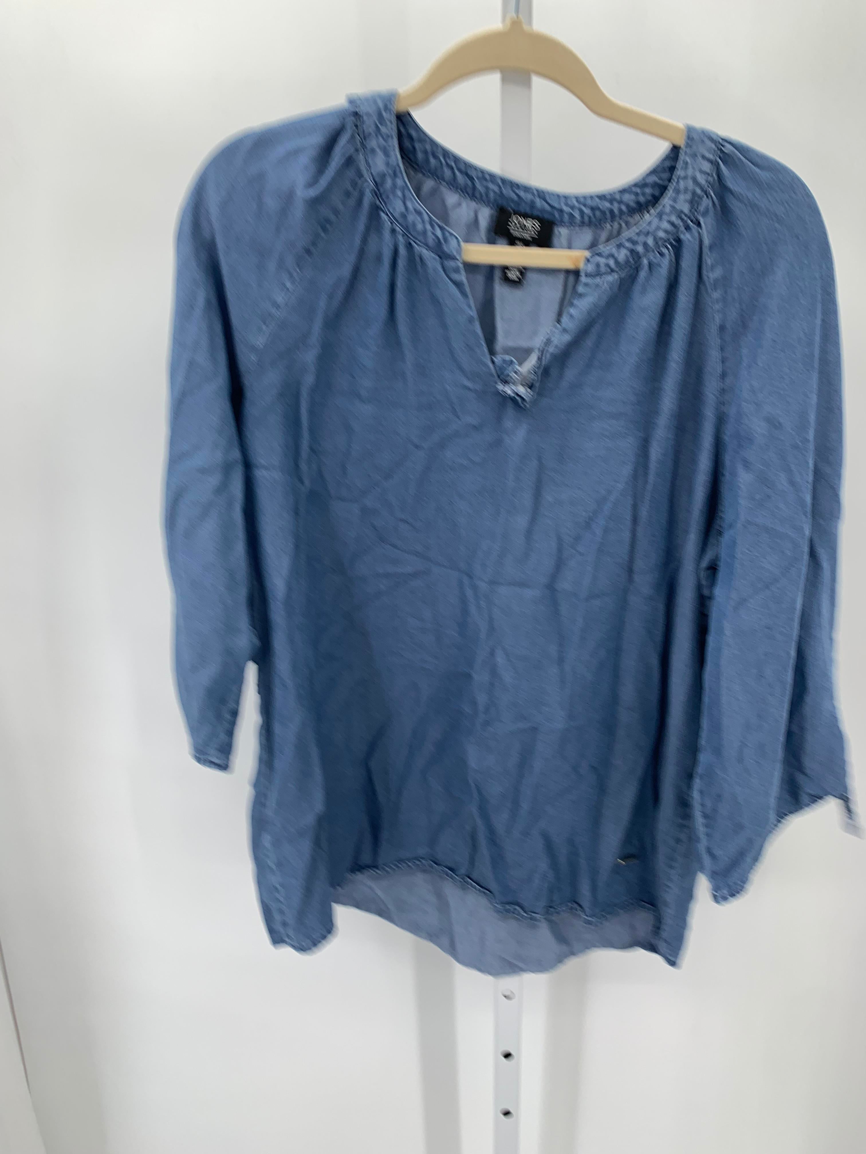 Jones New York Size Large Misses 3/4 Sleeve Shirt