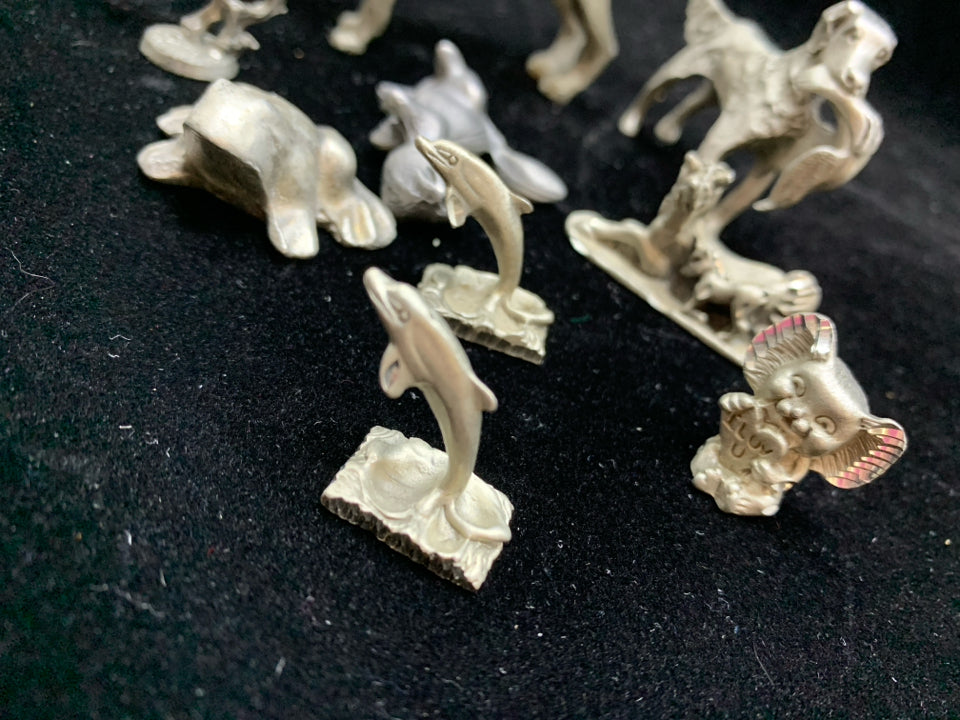BAG OF SM PEWTER ANIMALS.