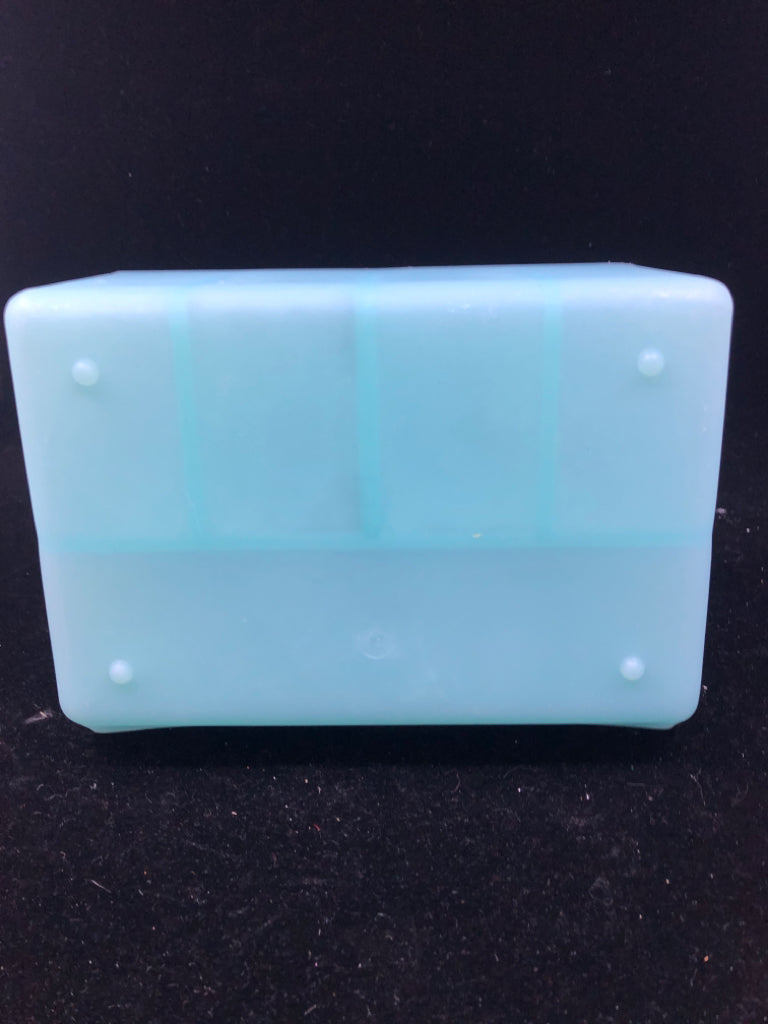 LIGHT BLUE PLASTIC DIVIDED ORGANIZER W HANDLE.