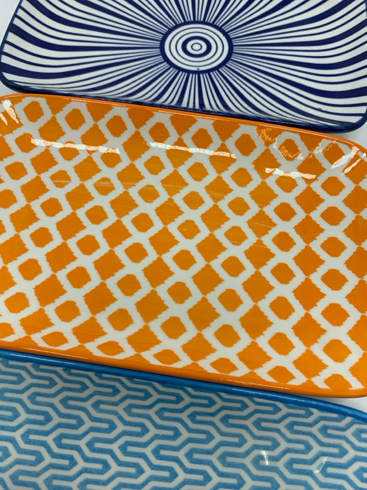 3PC SELAMICA MULTI-PATTERN CERAMIC PLATE.