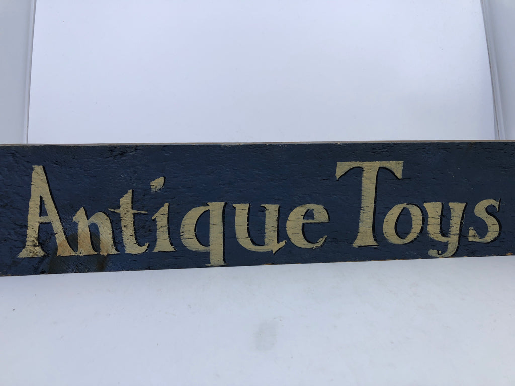 ANTIQUE TOYS -WOOD BLOCK SIGN.