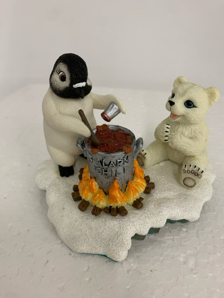 PENGUIN MAKING CHILI FOR POLAR BEAR POLAR PLAYMATES.