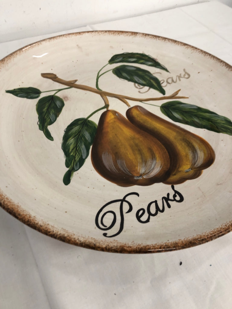 LARGE CREAM PAINTED PEAR SERVER/ CENTERPIECE.