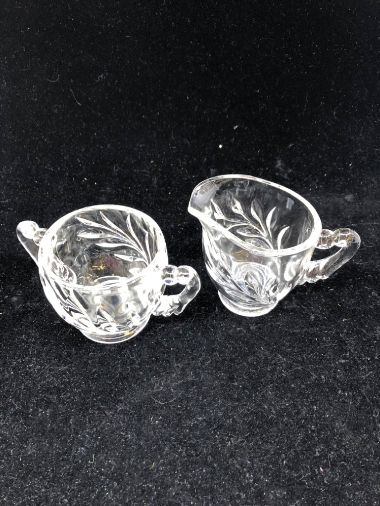 CUT GLASS CREAMER + SUGAR.